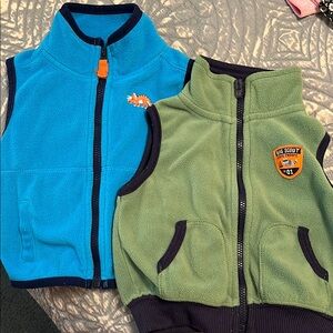 Fleece Vests - Blue and Green
